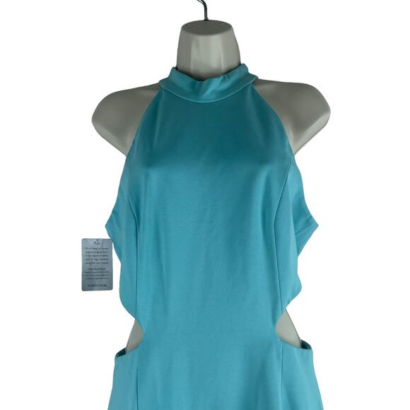 Elliatt Spectar Waist Cutout Gown Dress Asymmetrical Hem Blue Size L - Picture 4 of 8